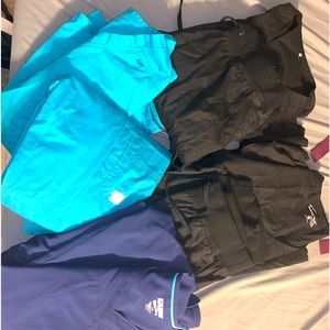 4 full sets of scrubs (3 buttersoft & 1 Walmart)